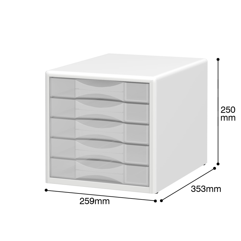 縦型レターケース 5段 ホワイト LCS-05T サイズ