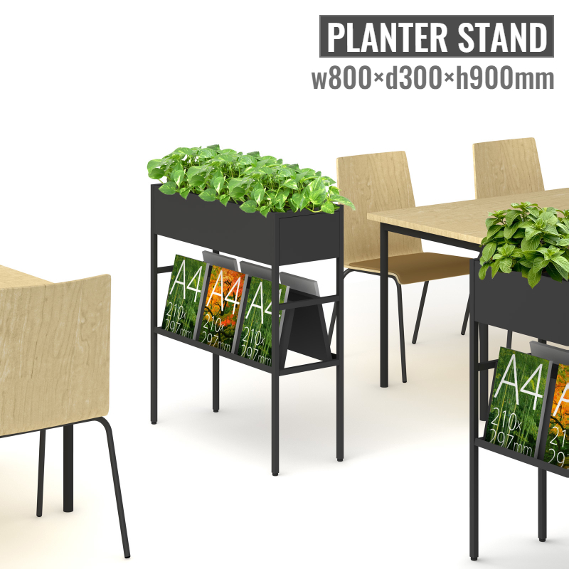 フェイクグリーンプランタースタンド 幅80cm 高さ90cm ブラック (PL-800MK)